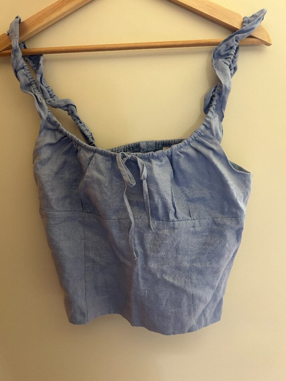 Boheme Linen Bustier in Soft Iris